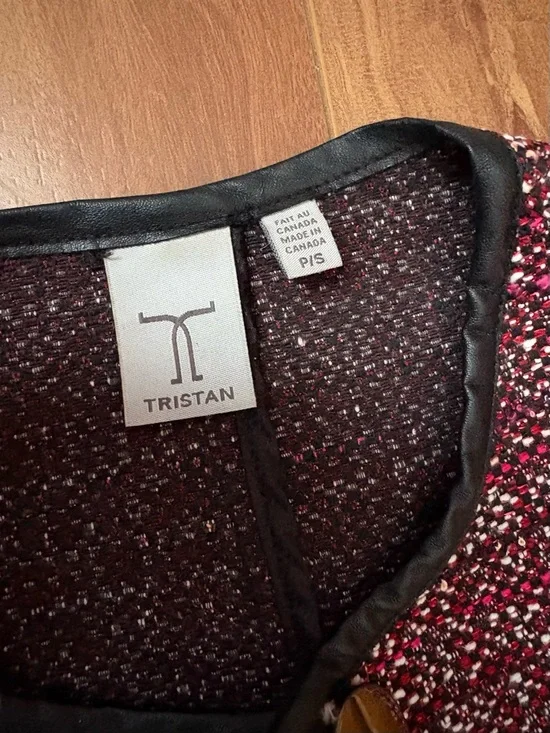 Women’s Red Tweed Button Jacket - Picture 2 of 4